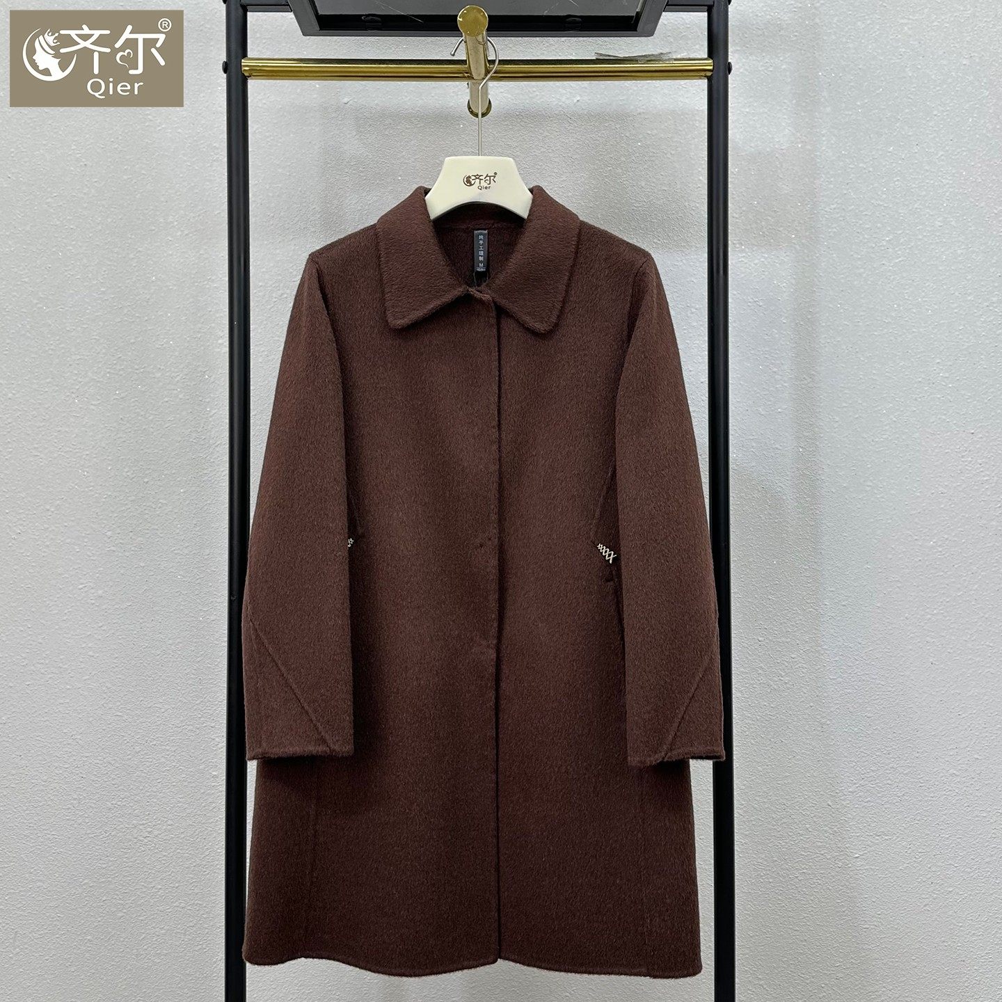 羊绒大衣2025年新款秋冬季妈妈装气质中长款洋气大码宽松毛呢外套