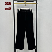 妈妈装 大码 阔腿裤 加绒加厚真丝绒冬季 子高腰显瘦直筒中老年女裤 子