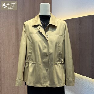 中老年风衣夹克女气质上衣 品牌小个子妈妈翻领短外套2026春秋新款
