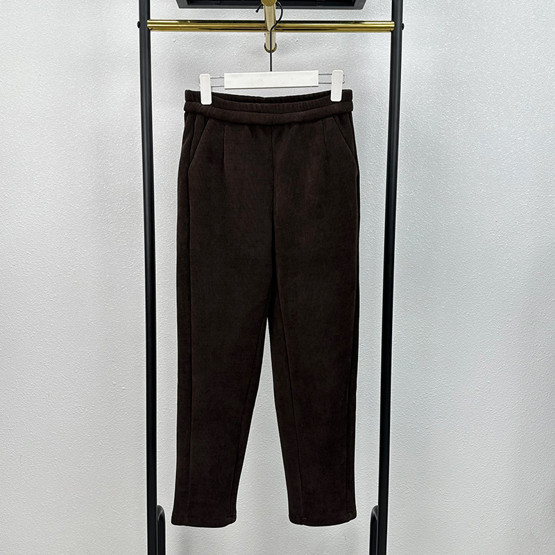 加绒加厚2024冬季妈妈装大码休闲裤子高腰显瘦烟管裤中老年女裤子