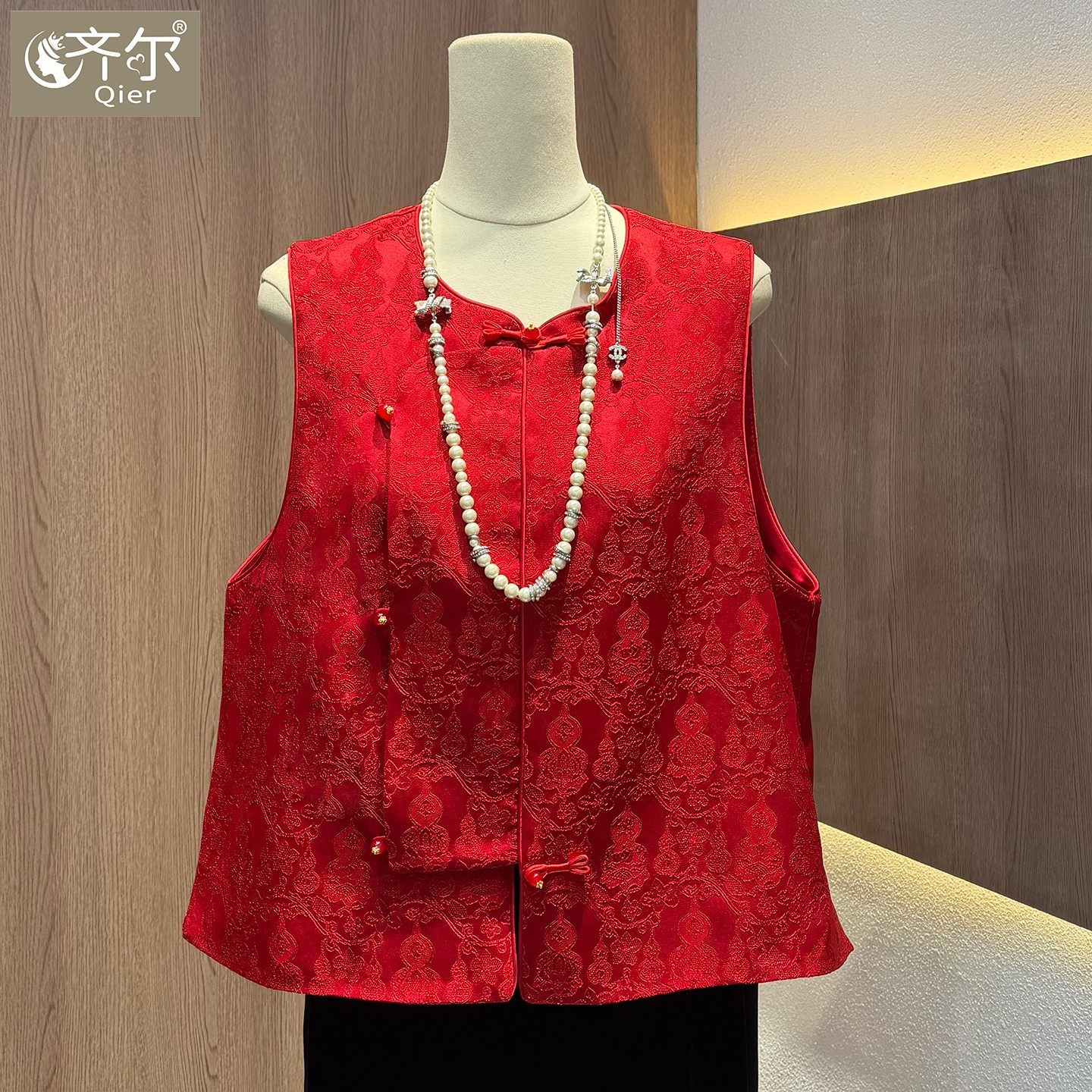 中式红色拜年服高端国风女装斜襟马甲女2026早春新款坎肩上衣马夹,女装/女士精品,中老年女装,淘宝优惠券,粉丝福利购,淘宝优惠卷