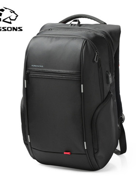 kingsons防盗双肩包吸盘男电脑包131517防水USB充电背包男旅行包