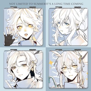 sky光遇小镜子雨妈高马尾林克猫猫头随身学生便携化妆镜双面折叠N