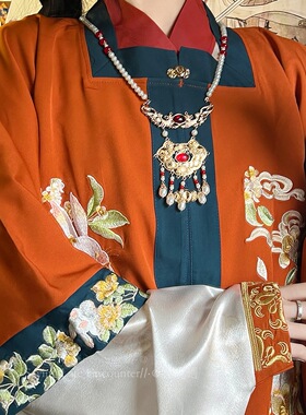 红色平安锁背云流苏璎珞项链新中式国风明制汉服旗袍古风项链中长