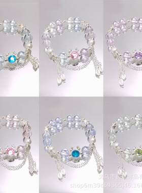 森系超仙冰透水晶小鹿手链ins小众甜美轻奢百搭显白学生闺蜜手串