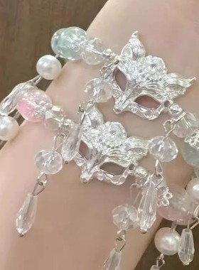 原创新款森系水晶灵狐手链女孩古风手链清冷百搭学生闺蜜冷门手串