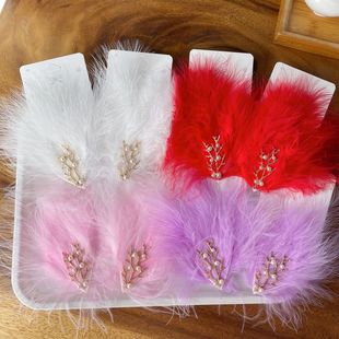 儿童超仙鹿角羽毛发夹女孩汉服发饰宝宝刘海夹发卡古风气质头饰女