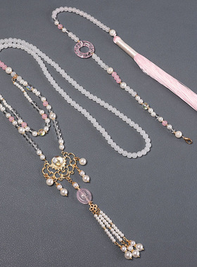 厂家原创新中式璎珞仿珍珠琉璃古风汉服马面裙项链配饰古装项链女