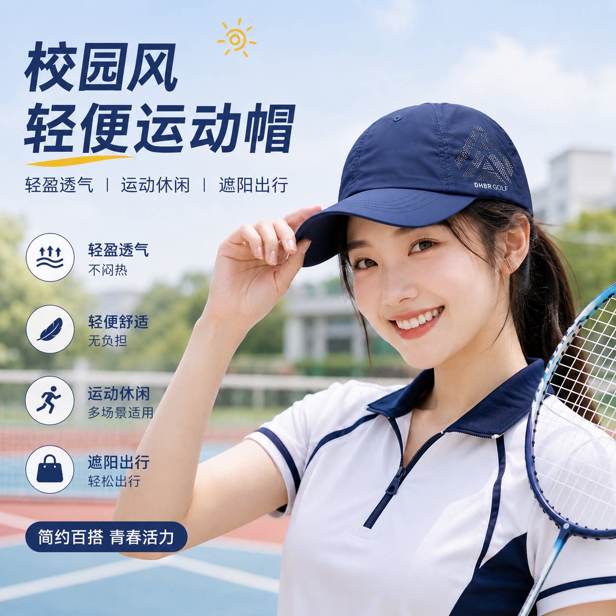 军训帽子学生纯白色鸭舌帽高中生儿童运动会小白帽男女款帽棒球图片