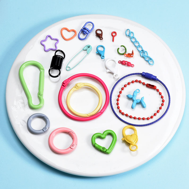 彩色烤漆钥匙圈龙虾扣手工材料