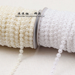 连线仿珍珠花链太阳花贴片手工DIY饰品配件发饰衣服装饰辅料材料