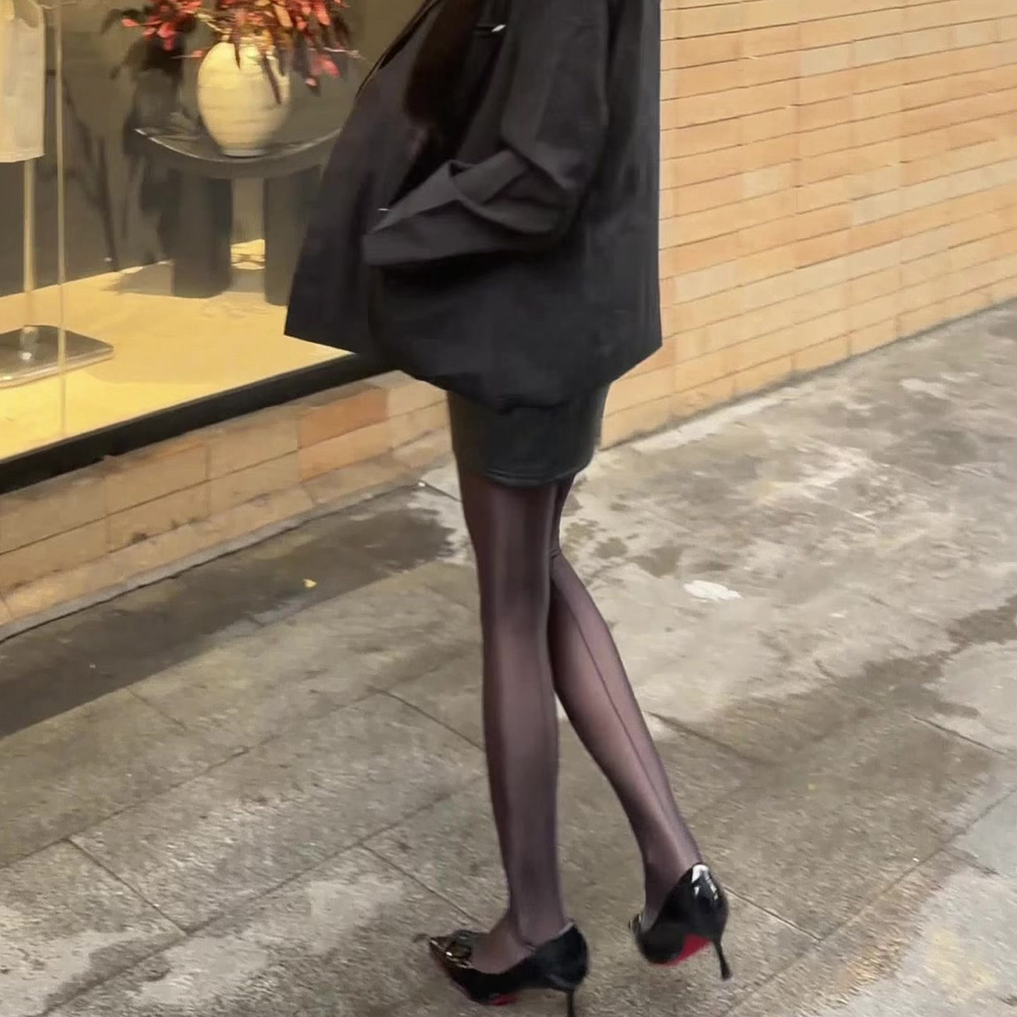 简约气质高腰连裤袜女2026黑色美腿修腿型防勾丝打底袜高弹丝袜女