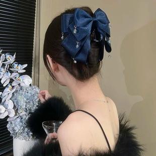 多层蝴蝶细闪蝴蝶结抓夹水晶流苏珠珠发夹优雅Y03 下单立减50