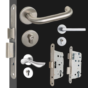 万科地产卧室内门锁7250单舌双舌木门锁简约型分体式3D门锁