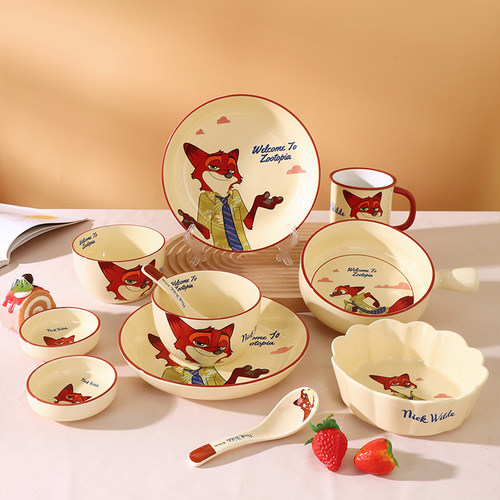 迪士尼狐狸尼克陶瓷吃饭米饭碗