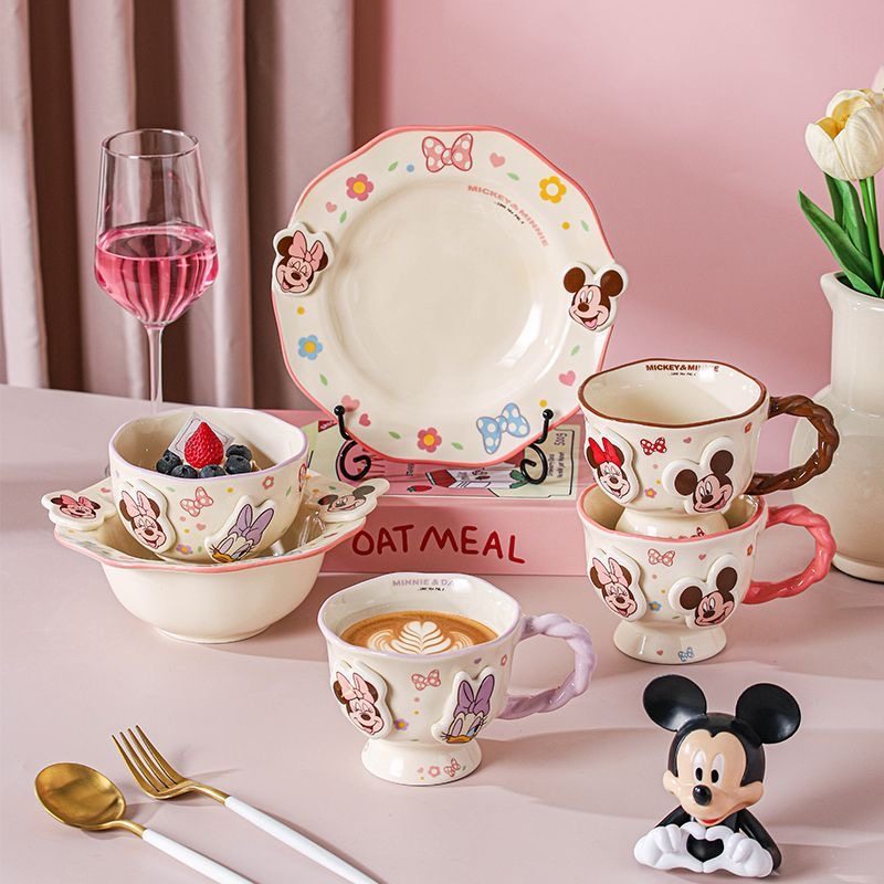 迪士尼米奇浮雕陶瓷马克杯喝水高档精致法式中古风复古下午茶杯子,餐饮具,碗,淘宝优惠券,粉丝福利购,淘宝优惠卷