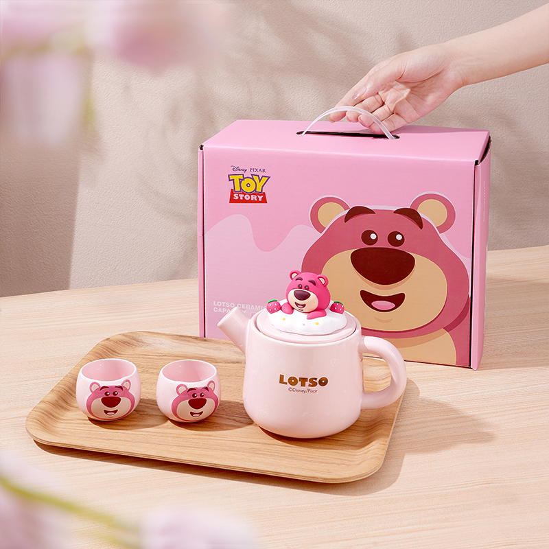 草莓熊茶具一人饮套装可爱年轻人陶瓷小茶壶泡茶杯子茶水分离家用