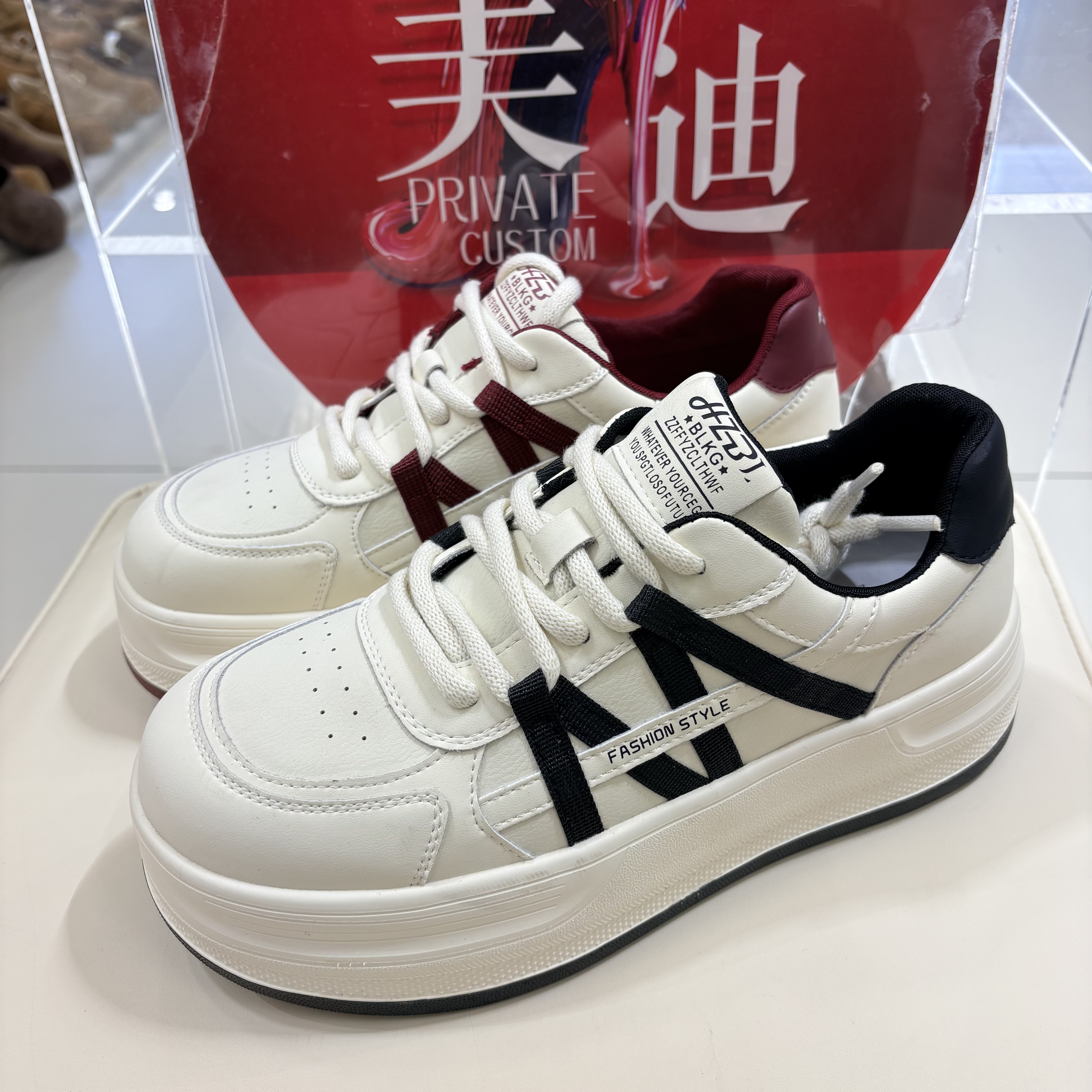 足足红真皮增高鞋厚底女鞋2025秋冬新款厚网小板鞋休闲鞋加大码42