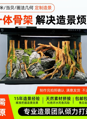 小米当贝森森LEB画法几何尼特利X45鱼缸一体造景成品骨架水草溪流