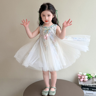 女宝宝裙子夏季薄款公主风2026新款女童无袖连衣裙超好看漂亮裙子