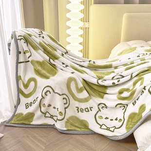 叠石桥牛奶绒毛毯午睡办公室空调法兰绒沙发小毯子夏季午休航空毯