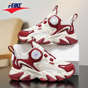 菲克男女童鞋子2026新款春季红色儿童网面透气运动跳绳鞋女孩跑步