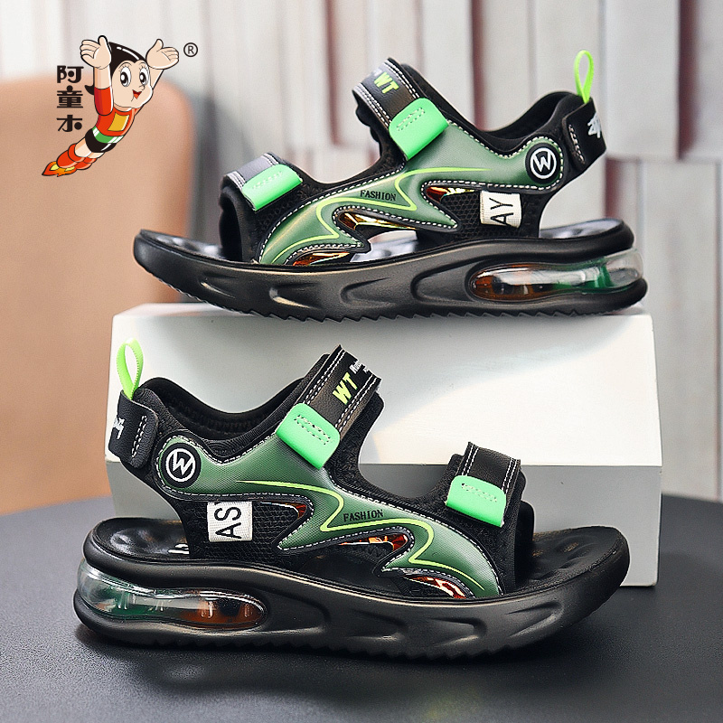 阿童木儿童凉鞋夏季2025新款男童运动防滑沙滩凉拖软底中大童男孩