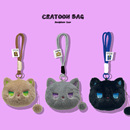 毛绒猫咪适用于东达魅音全面屏mp3mp4随身听蓝牙高中生触摸屏p3播放器防摔尘划收纳袋卡通可爱保护套