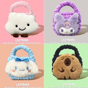 适用baseus倍思w04保护套m3s保护壳e3蓝牙耳机套m2s毛绒mc1一体式 pro可爱云朵wo4贝斯w04plus软壳BS1NC收纳盒