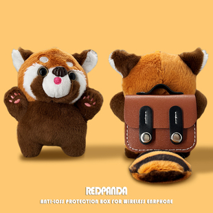 适用OPPO Enco Air4 Pro毛绒耳机保护套Air3/Free3保护壳毛绒Air2新声版X2/R3可爱小熊猫软壳R2背包air2pro盒