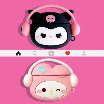 适用于倍思Baseus M2s蓝牙耳机套pro软壳M3卡通硅胶2023版W04保护套Plus库洛米m2s可爱m2+防摔AS01降噪耳机壳