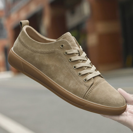 春秋季真皮男鞋英伦休闲鞋韩版潮流皮鞋软面皮45大码男士运动板鞋