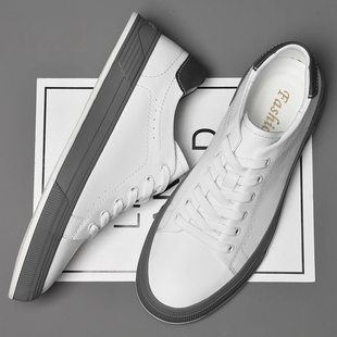 西装小白鞋男潮流百搭软面真皮男鞋37小码全牛皮运动板鞋休闲皮鞋