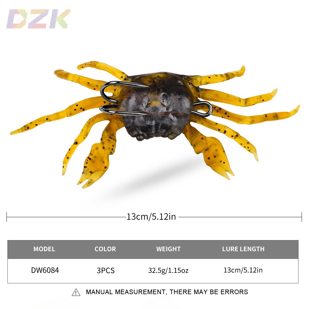 沉水螃蟹软饵远投仿生鱼饵13cm 32.5g带钩防挂底仿真路亚假饵渔b5