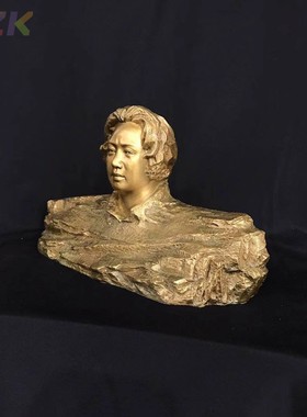 主席全铜像橘子洲头伟人毛爷爷青年黄铜雕塑摆件客厅铜摆设b8