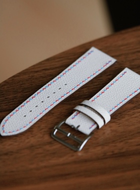 HIBBERS手工定制白色真皮表带间色适用苹果apple watch与其他手表