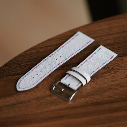 HIBBERS手工定制白色真皮表带间色适用苹果apple watch与其他手表