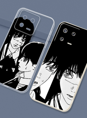 三鹰朝电锯人暗黑风适用小米13 12 11 Ultral红米K60/K50/K40/pro+ plus手机壳透明Note12Turbo/11/10黑鲨5/4