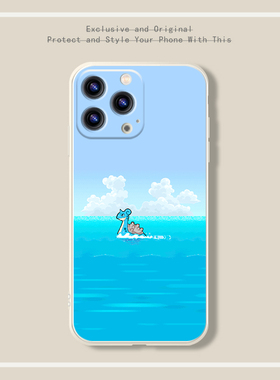 拉普拉斯 像素风宝可梦适用苹果iPhone15小米14红米K70 Note12Turbo华为P60数码宝贝IQOO12 oppo一加11手机壳