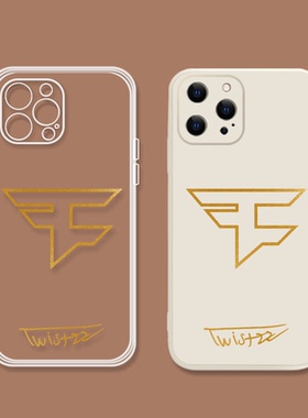 CSGO电竞Twistzz签名FAZE战队适用iPhone苹果14 plus 13 12 mini 11 Pro max液态硅胶XS手机壳XR透明软保护套