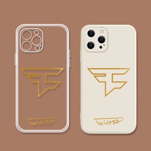 mini max液态硅胶XS手机壳XR透明软保护套 CSGO电竞Twistzz签名FAZE战队适用iPhone苹果14 Pro plus