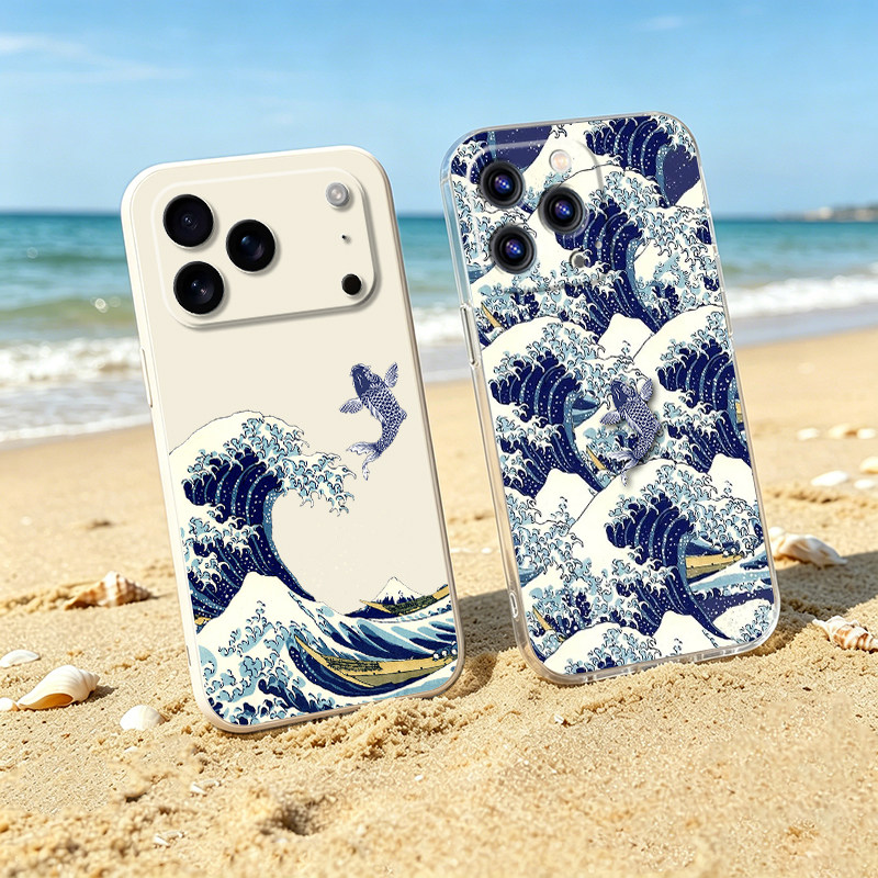 海浪适用iPhone 17 Pro神奈川苹果17/16 Pro Max冲浪里iQOO15/Z11日系红米Turbo5Max小米17 vivoX300手机壳套