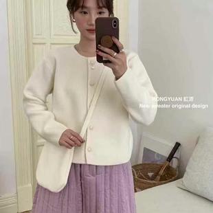 虹源6579毛衣针织甜美可爱开衫针织毛衣女外套气质韩系设计感样式