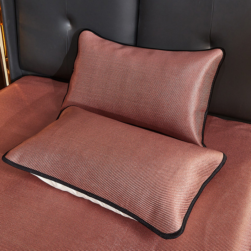 HIGH-END BED SKIRT ICE RATTAN MAT THREE-PIECE SUMMER ICE SILK MAT FOLDABLE AIR CONDITIONER STRAW MAT TO SLEEP NAKED 1.8M BED