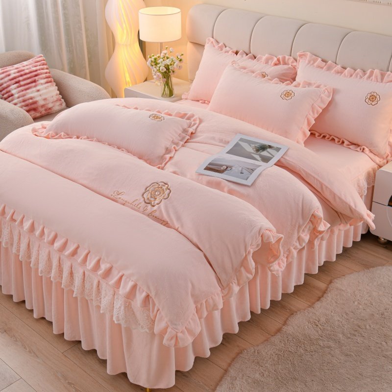 冬季保暖牛奶绒四件套加厚水晶绒法兰绒床单被套双面绒珊瑚绒床裙,床上用品,床品套件/四件套/多件套,淘宝优惠券,粉丝福利购,淘宝优惠卷