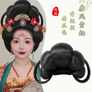 复原款唐风贵妃南瓜发髻甜甜圈材质古风汉服唐风壁画供养人造型