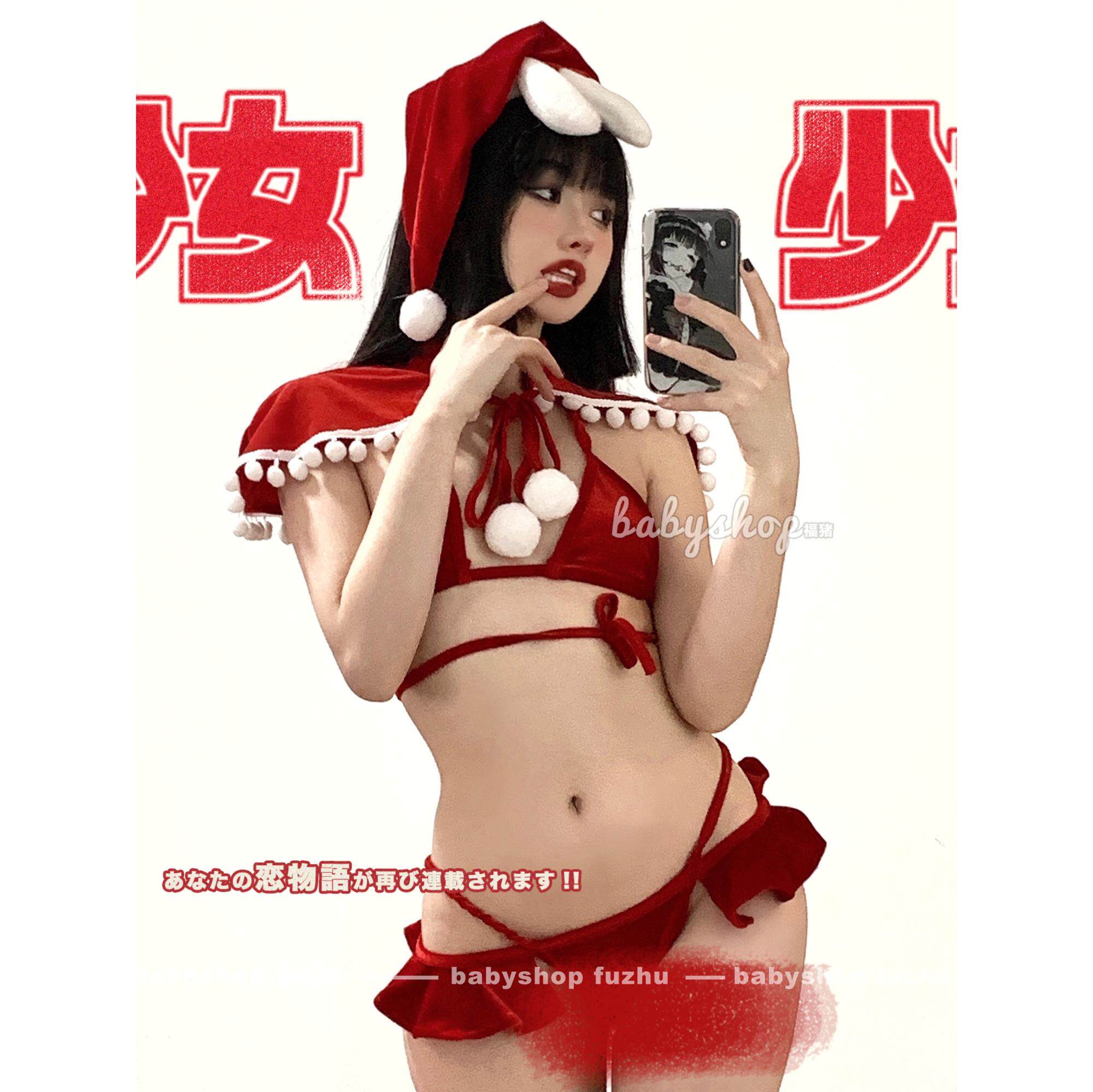 【babyshop】圣诞萌萌兔～圣诞新年可爱萌兔斗篷系带小裙子