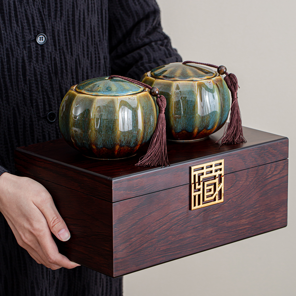 高档木盒茶叶包装礼盒装空盒子通用红茶绿茶密封防潮罐礼品盒批发