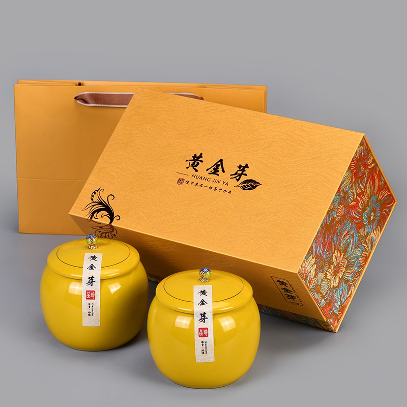 高档黄金芽礼盒空盒半斤装专版黄金茶叶包装盒空礼品盒高级感批发
