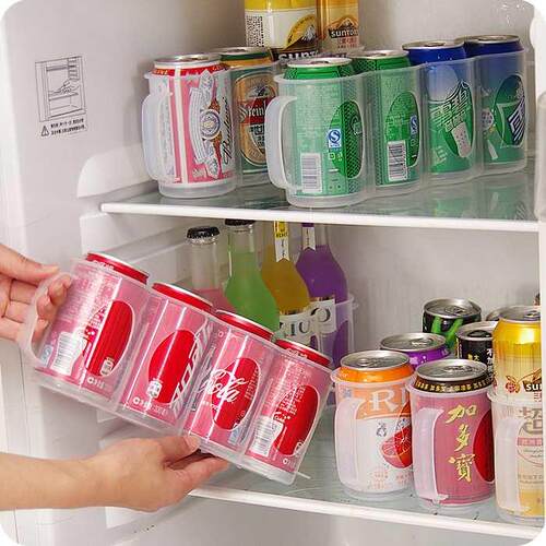refrigerator glass storage container box organizer cola can